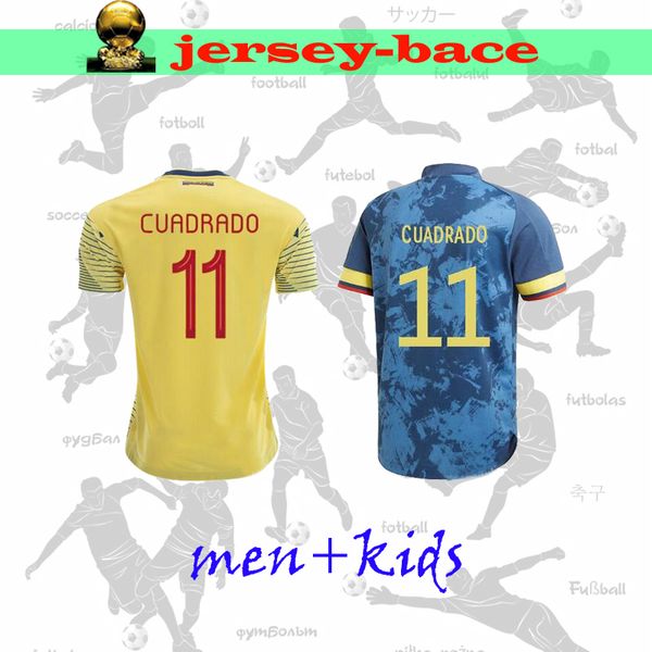 

new 2020 2021 colombia soccer jersey james home away sanchez zapata lerma cuadrado child falcao kids men football shirt, Black;yellow