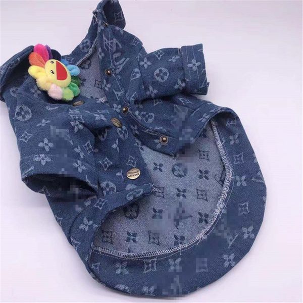 

ins style printed pets jackets personality trendy letter pet denim coats high street lovely charm bulldog teddy costumes apparel
