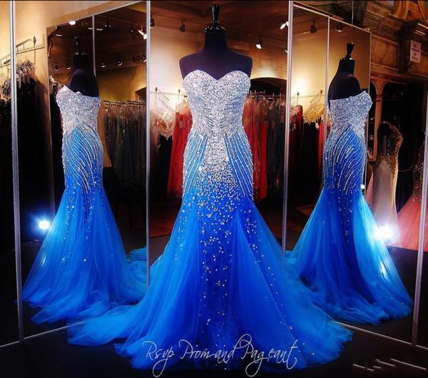 

royal blue lace mermaid prom dresses beaded special occasion formal gowns tulle floor length runway evening gowns for womens gowns, Black;red