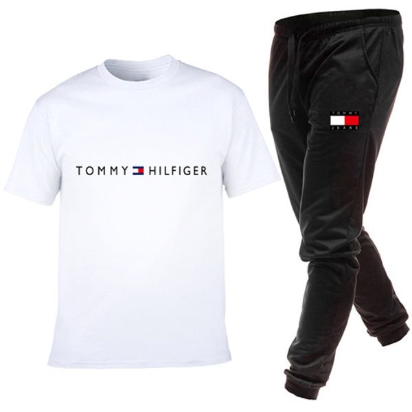 

20ss new tracksuit fashion men sportswear two piece sets all cotton fleece thick hoodie+pants sporting suit 03, White