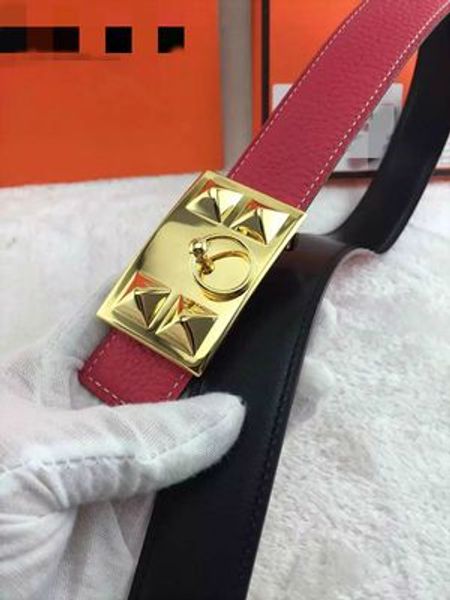 

горячий модельер стиля с латунным поясом пряжки двойная головная дизайнерская роскошь с женщиной, Black;brown