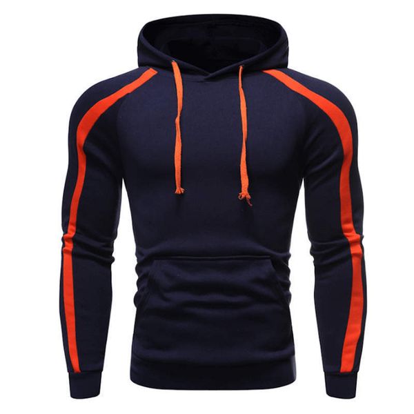 

streetwear patchwork hoodie men's hip hop sports hat tights, Black