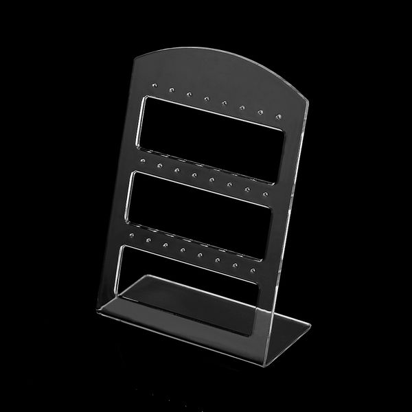 

genboli 24 holes stud earrings display showing stand rack jewelry packaging plastic show organizer storage holder, Black
