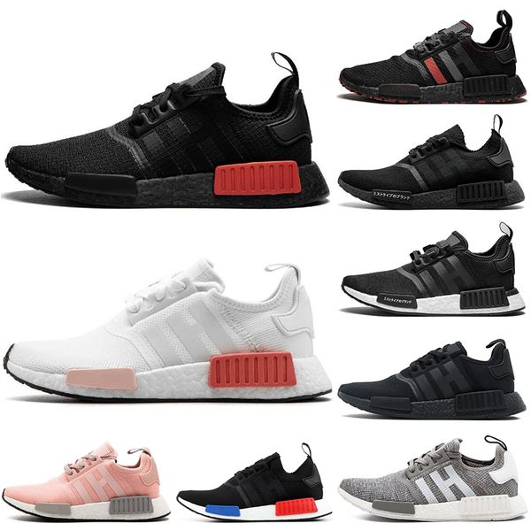 

2019 primeknit japan triple black white red grey pink men women running shoes runner breathable sports shoe mens trainer sneakers
