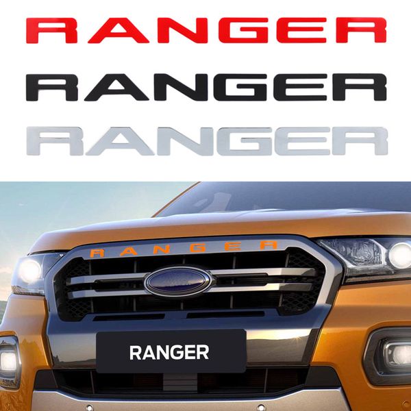 2019 For Ford Ranger 2015 2019 Grille Top Logo Letter Grill Ranger 3d Stick Emblem Original Size Abs Sticker With Glue Chromium Styling From Szrida