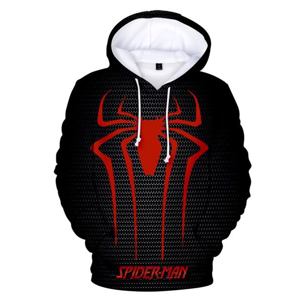 

spider print mens hoodies o neck long sleeve loose womens sweatshirt hommes hoodies fashion couple clothing, Black