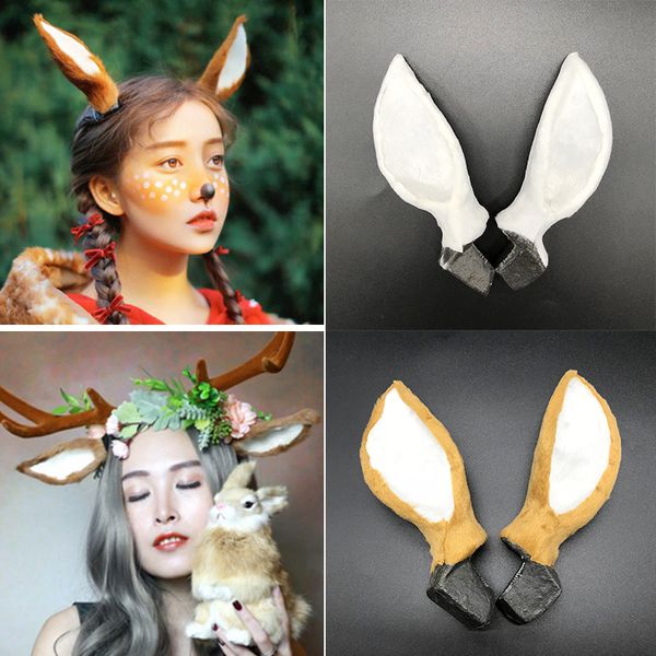 

beautiful xmas elk ears pgraphy prop plush plastic christmas supplies shop window simulation deer ears simulated