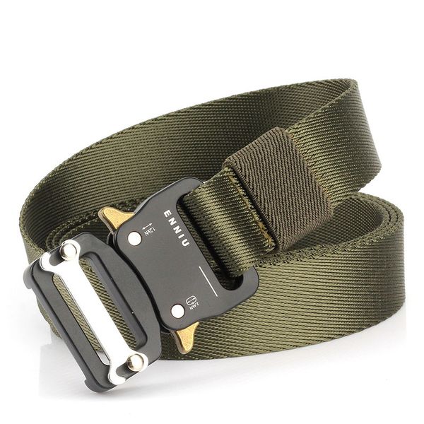 

new tactical belts nylon waist belt metal buckle adjustable heavy duty training waist belt hunting accessories, Black;gray