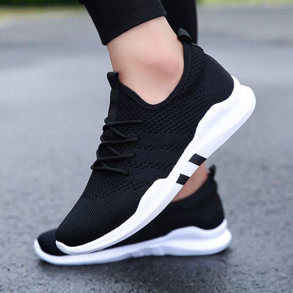 

brand casual shoes lightweight sneakers black breathable lip-on men shoes fashion footwear white zapatos de hombre