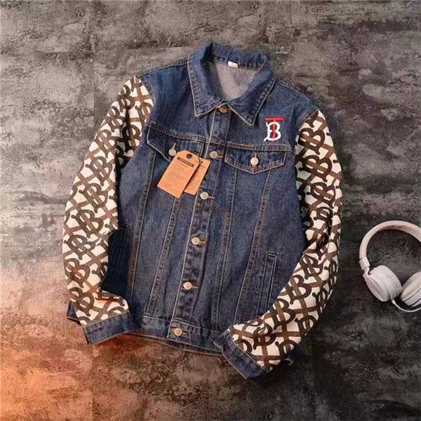

19fw new luxurious brands design bbr jeans full tb print sleeve jacket men women fashion casual streetwear sweatshirts outdoor shirts, Gray;blue