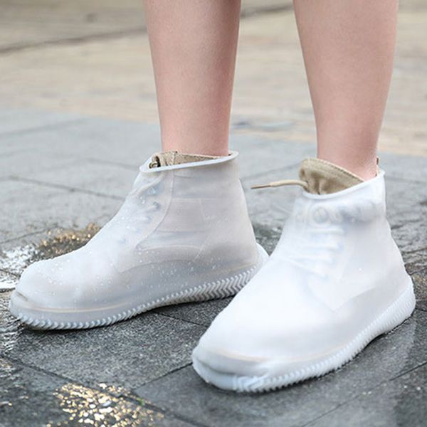 

rubber shoe covers and child thick shoe cover waterproof covers rainy day outdoor protection products, White;pink