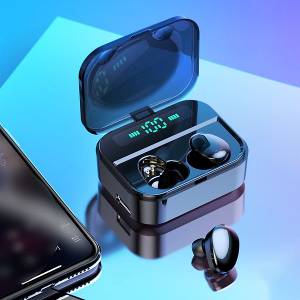 

x7 tws bluetooth earphone v5.0 mini stereo wireless earbuds headset headphones waterproof with led display 3500mah charging box