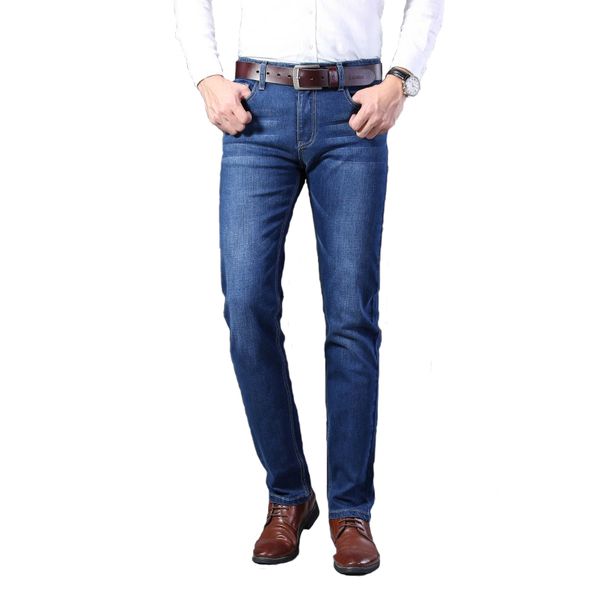 

man slim jeans blue black business denim pants men leisure quality jean