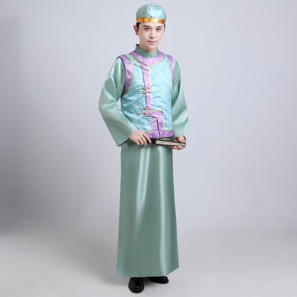 Мужской Cheongsam Традиционное длинное платье Древний принц Косплей одежды Одежда династии Цин Фильм ТВ сценическая одежда Карнавальные модные одежды