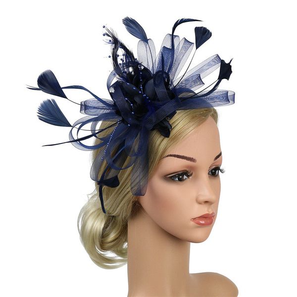 

Banquet Feather Hair Pins Headdress Wedding Party Bridal Tiara Women Fascinators Clip Ladies Accessory Wedding Women