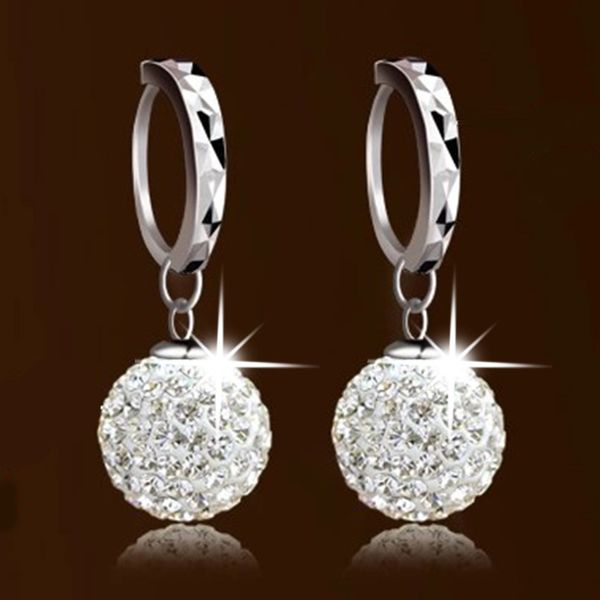 

925 sterling silver shambhala full of zircon silver earring for women girl earrings sterling-silver-jewelry brincos ves6334, Golden;silver