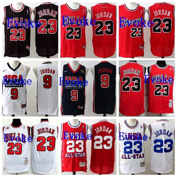 

mens all-star 23 michael mj nba chicago bulls jersey retro black red white authentic vintage basketball jerseys