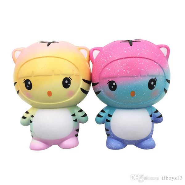 

lxh красочные 12см тигр squishy игрушки kawaii животных slow растущие jumbo сожмите телефон подвески снятие стресса дети подарок t436