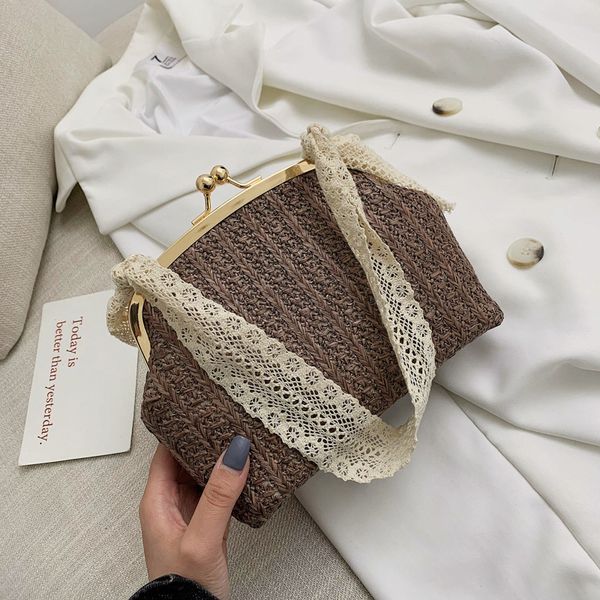 

handbag women beach bow straw bag burlap square bag beach wicker rattan women mulit style handbag dropship may7