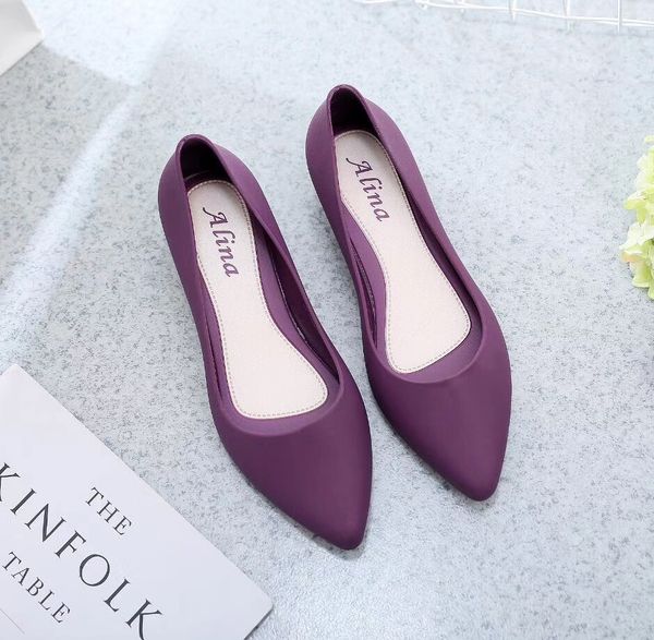 

womens shoes of single shoe slope heel pointed head new flat sole breathable soft sole comfortable and versatile womens shoes wholesale, Black