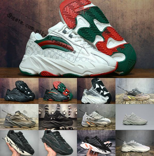 

2019 new arrived kanye west 700 wave runner sports shoes for men women 700 static sneakers mauve solid grey designer shoes 36-45, Black