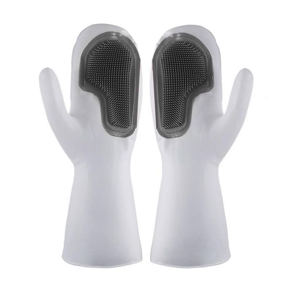 

magic silicone dish washing gloves brush scrubber gloves kitchen cleaning oven anti-scald insulation eco-friendly gloves