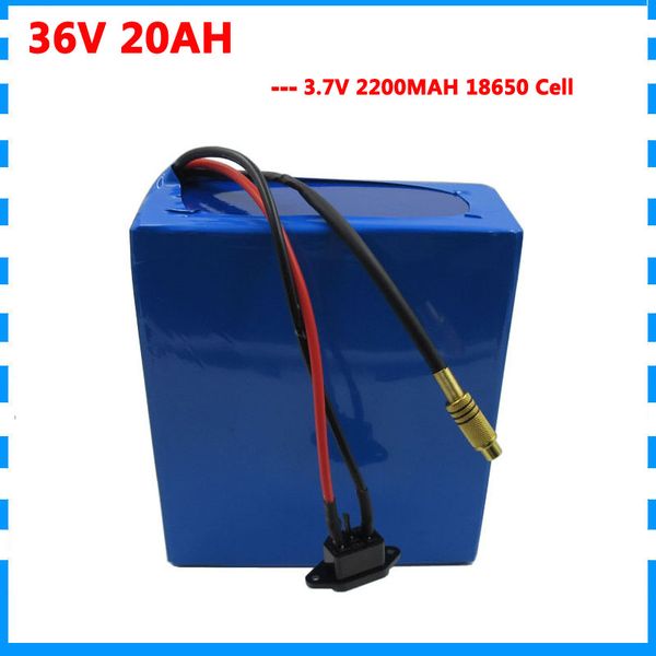 Batteria al litio 36v 20ah 1000W 36 V 20AH scooter ebike uso della batteria 3.7V 2200mah 18650 cellulare 30A BMS 2A Caricatore Tassa doganale gratuita