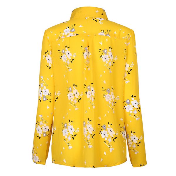 

women floral print blouses casual turn down collar long sleeve cardigan single breasted button slim bohemian blouse, White