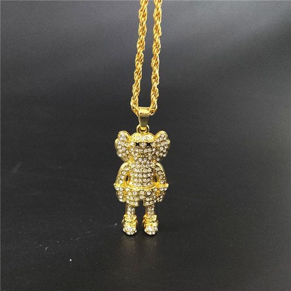 

states new doll pendant necklace luxury design necklace micro-set zircon hip-hop accessories supply wholesale, Silver
