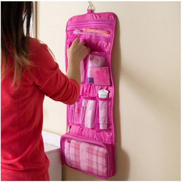 

portable hanging organizer bag foldable cosmetic makeup case storage traveling toiletry bags wash bathroom accessories