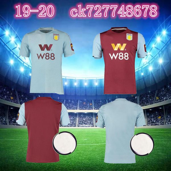 

thai 19 20 new aston villa soccer jersey villa football shirt chester wesley grealish hogan kodja men jerseys uniform equipment maillots, Black;yellow