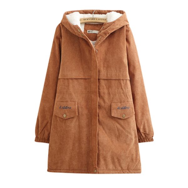 

women's plus size winter coat thickened lambskin waist coat cotton hooded corduroy cotton women b290, Black