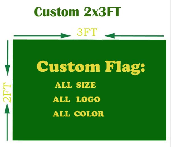 2 x 3 Fuß große individuelle Flagge, Fußballmannschafts-/Vereinsflagge, Design, Digitaldruck, alle Stile, alle Logos, Polyester-Banner