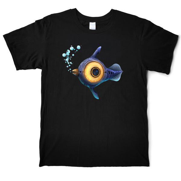 

subnautica peeper game funny men's t shirt cotton street fish animal t-shirts round neck short sleeve tees shirt casual printed, White;black