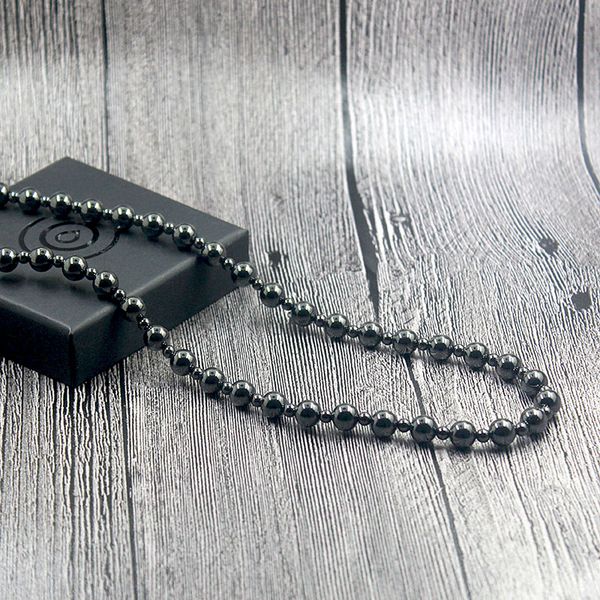 

magnetic hematite stone 8mm round beads beaded necklace healing therapy black jewlery for men and women hn023, Silver