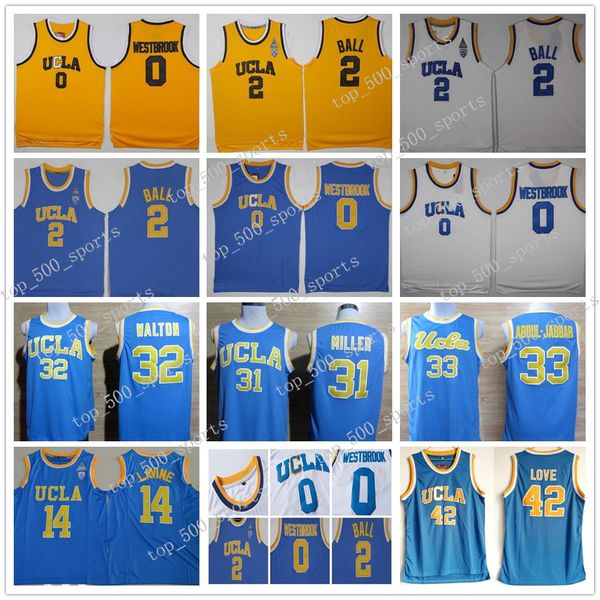 

ncaa ucla bruins jersey college basketball russell westbrook lonzo ball zach lavine kareem abdul jabbar reggie miller bill walton kevin love, Black