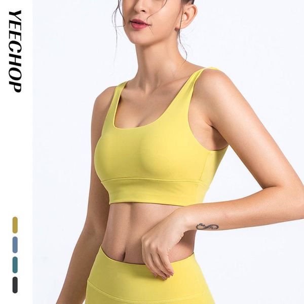 

gym clothing yeechop seamless sports bra women push up bralette crop tank elastic tights yoga for 2021 fitness underwear, White;black