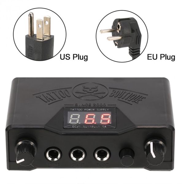 

professional black tattoo power supply double digital display permanent makeup tattoo power supplies machine for liner shader