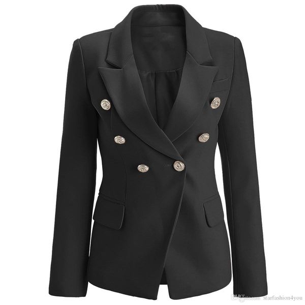 

bnwt высочайшее качество оригинальный дизайн женская фирменная женская двубортный тонкий куртка металла пряжки блейзер outwear coat белый че, White;black