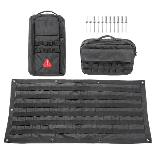 

1 set car accessories tail door storage bags tool kit organizer camping mat for wrangler jk jl 2007-2018+ tail door bag