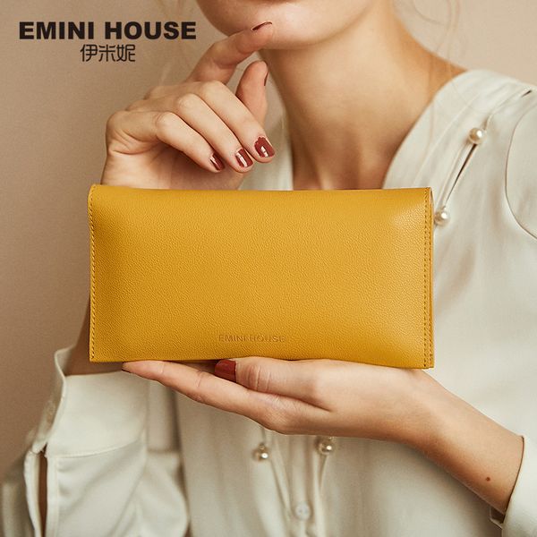 

emini house split leather biford wallet large capacity women wallet card holder organizer ladies purse long, Red;black