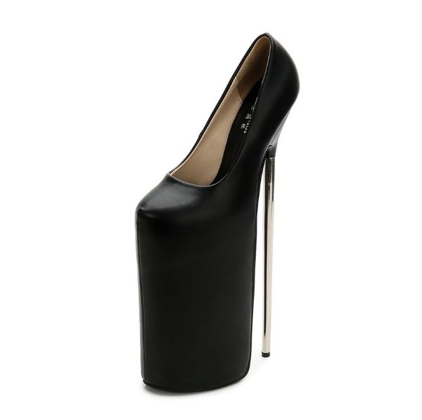

women pumps high heel shoes rivet pointed toe fine heel lady wedding shoes bottom for dress shoes 30cm coarse heel 36-46, Black