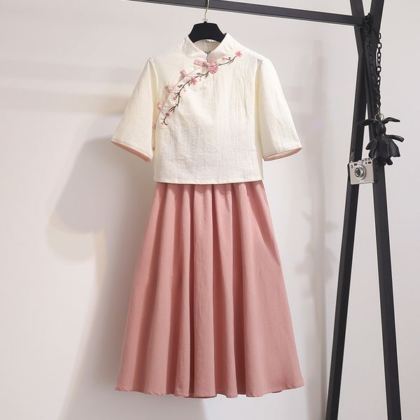 

женщины hanfu платье в китайском стиле pink хань хлопок одежда китайский древних и традиционный народный танец performance одежда dql493, Black;red