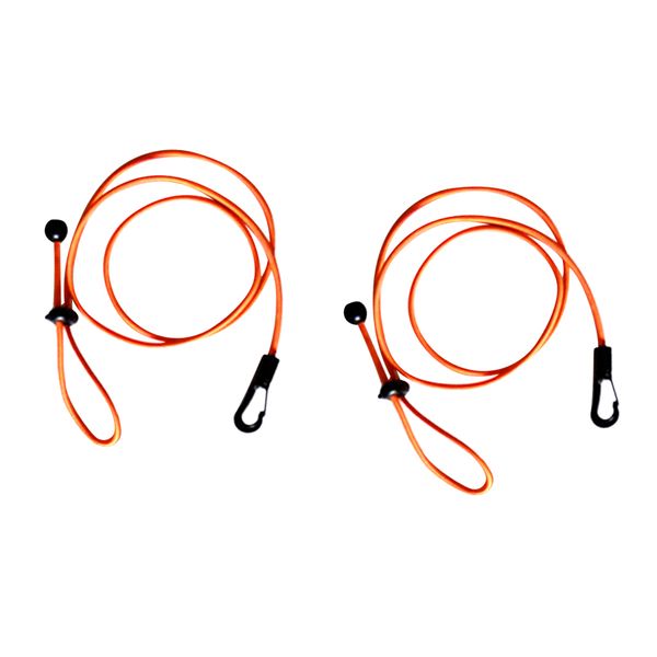 

2 pieces 1.2m 4mm elastic kayak paddle leash fishing rod pole lanyard