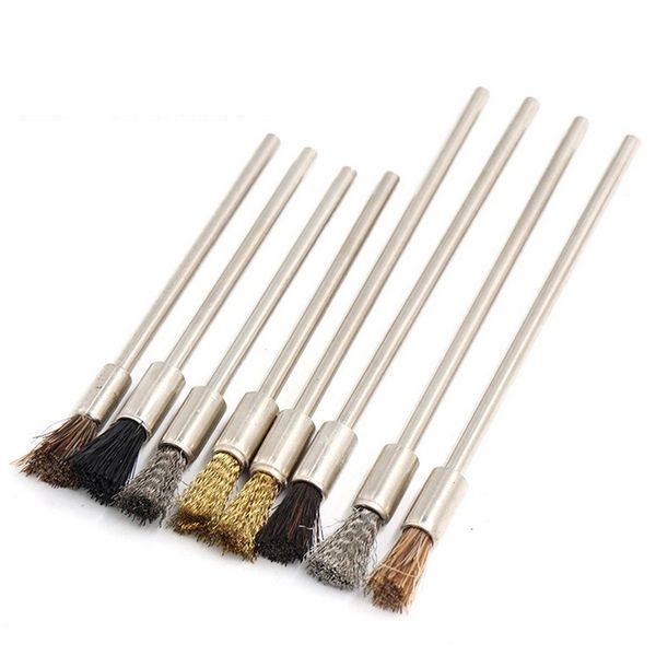 

8pcs/lot 75mm/100mm polish brush derusting brush / nylon copper wire stirrup lengthened deep groove polishing head
