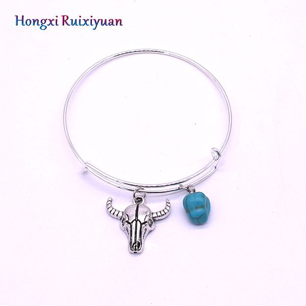 

adjustable activity bracelet fashion alloy cow head crystal bohemian ladies bracelet charm statement friendship jewelry, Black