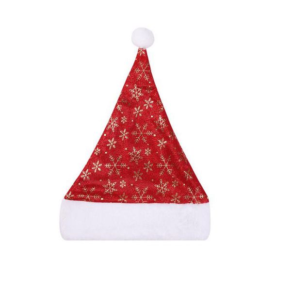 Heißer Verkauf Santa Claus Hut Weihnachten Weihnachten Urlaub Festival Dekor Dicken Plaid Schneeflocke Hut Ornament Weihnachten Großhandel