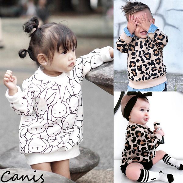 

2019 new arrival baby girls sweatshirts leopard winter spring autumn children hoodies long sleeves sweater kids t-shirt clothes, Black