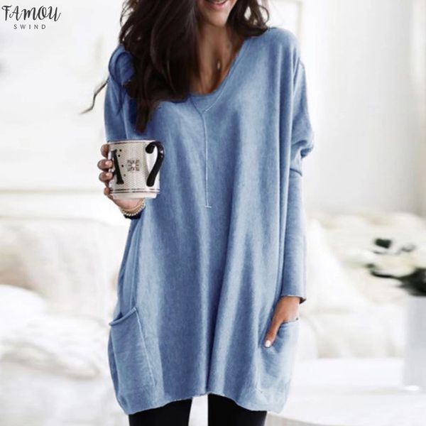 

blouse women shirt solid warm loose long sleeve sweatshirt loose print pullover blouse women cap sleeve z4, White