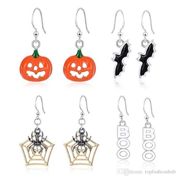 

models pumpkin pearl seaside drop earring funny bat spider halloween earrings punk accessories new hot